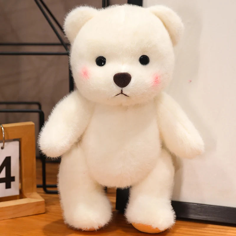 30cm Kawaii Clothed Joint Bear Plush Toy Doll Cute Stuffed Animal Bear With Movable Limbs and Head  Birthday Gift for Girls Kids