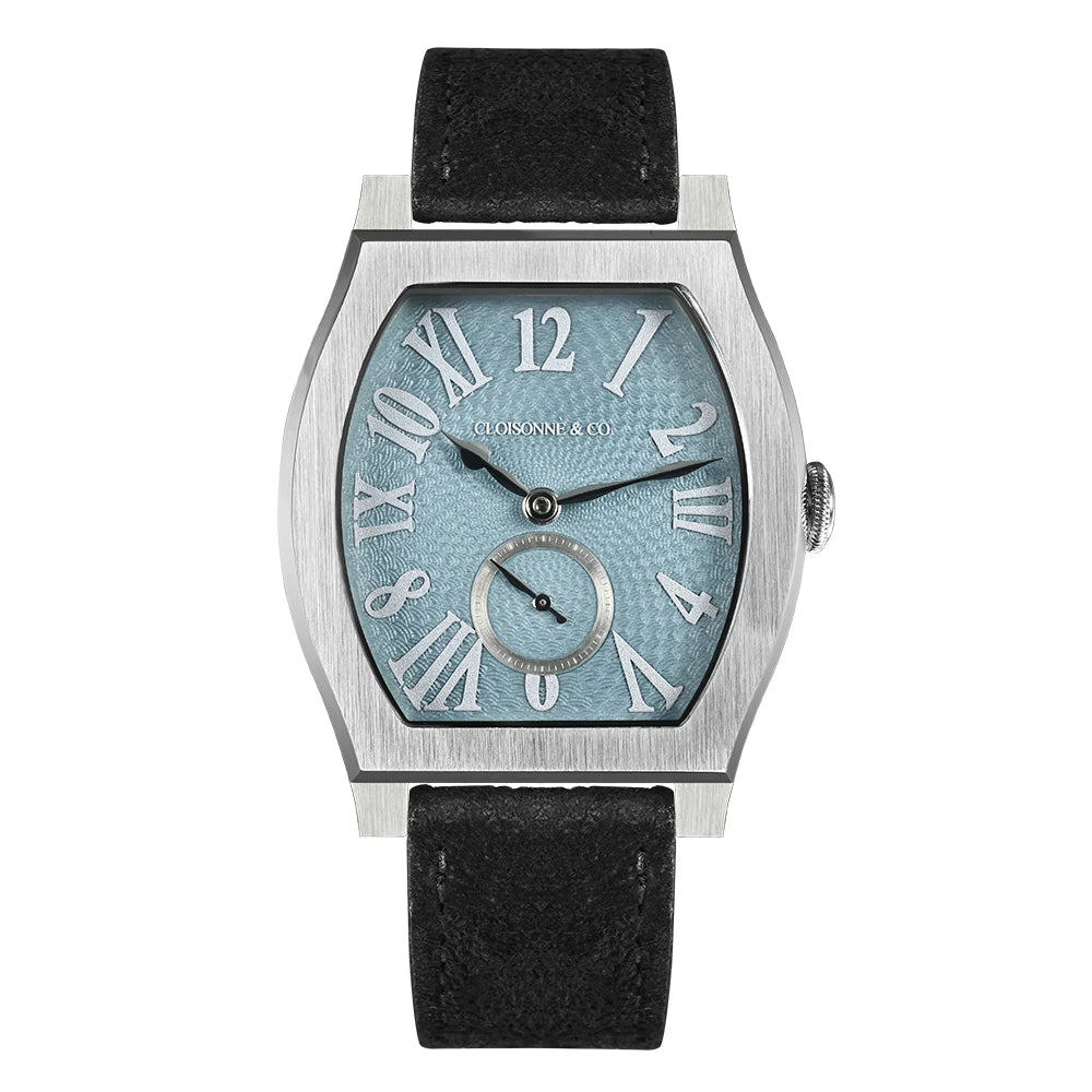 San Martin 36mm ETA 7001 Guilloche Dial Barrel Shaped Enamel Hand Luxury Men's Mechanical Watch Manual Winding Waterproof SN0100