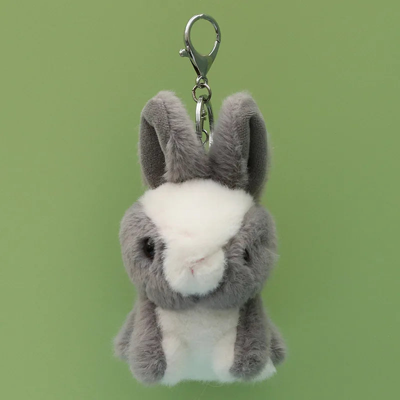 Lovely Plush Rabbit & Bear Doll,Coniglio,Key Chain Bag Pendant Stuffed Toys,Baby Kids Hare Birthday Gifts Bunny Rabbits Toy Ring