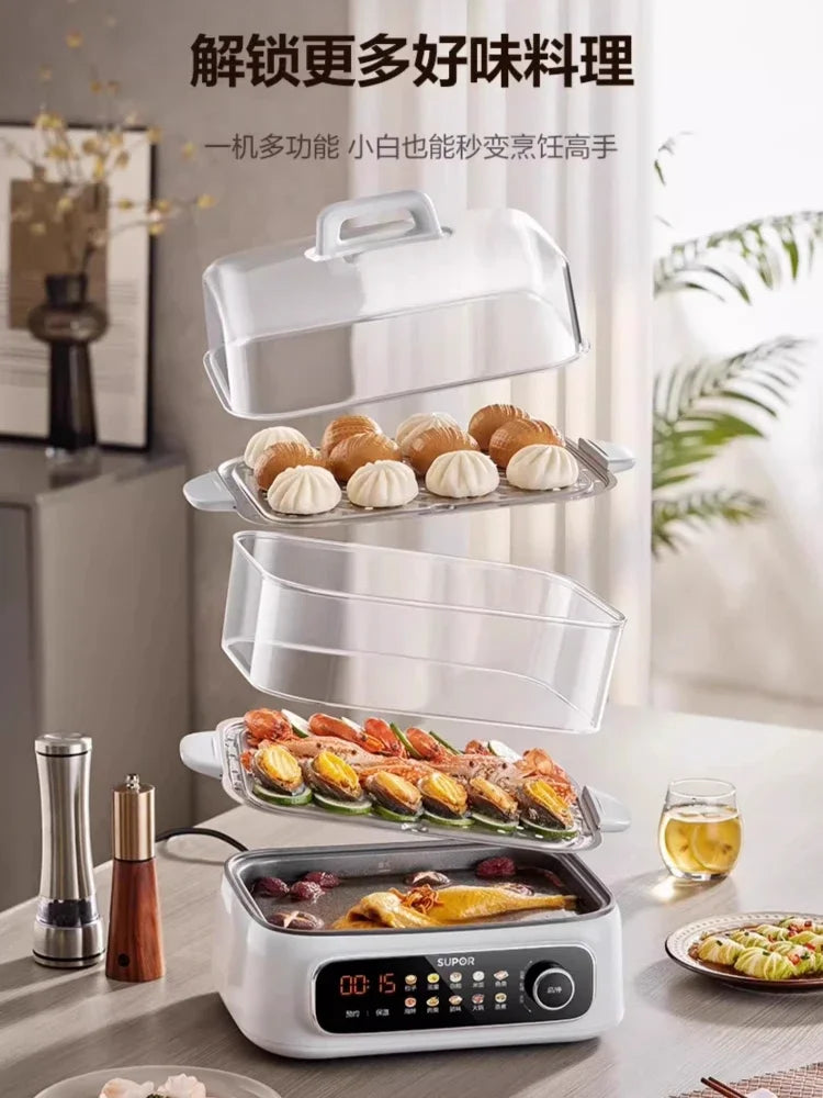 Supor electric steamer multi-functional household three-layer 2025 new steamer stew multi-functional integrated pot new