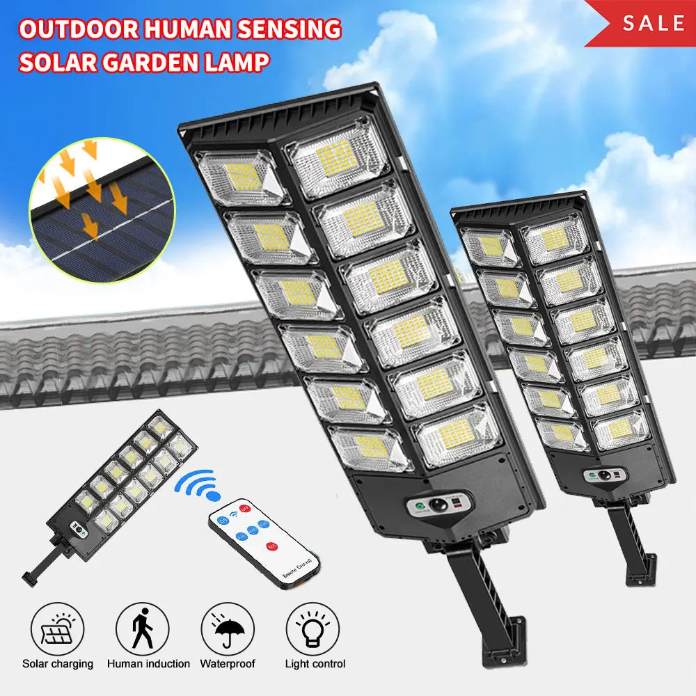 10000watts Super Bright Outdoor Solar Lamp Waterproof Ultra Wide Lighting Street Light Human Induction Motion Sensor Wall Lights