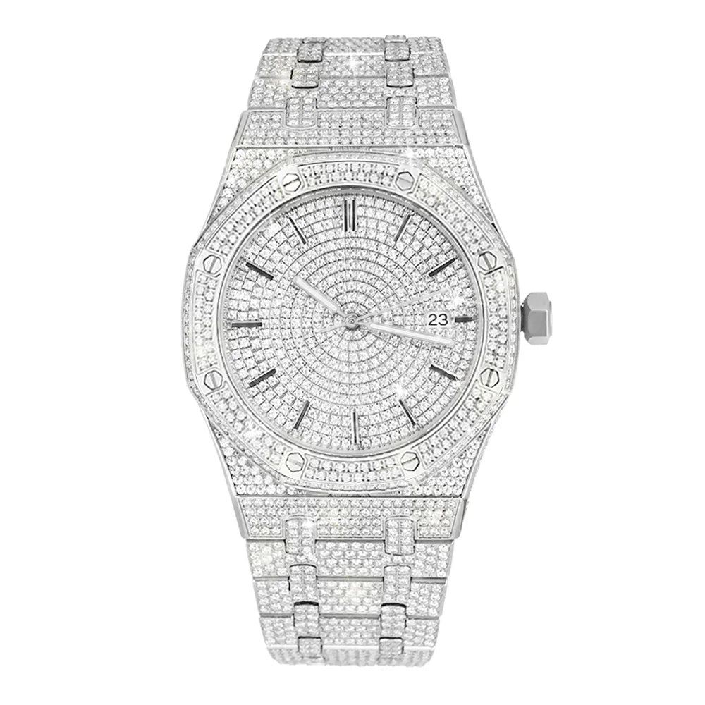 SEAKOSS 42mm Men's Watch Automatic Mechanical Watches Man Sapphire Glass 50M Waterproof  Unisex Iced Out Moissanite Wristwatch