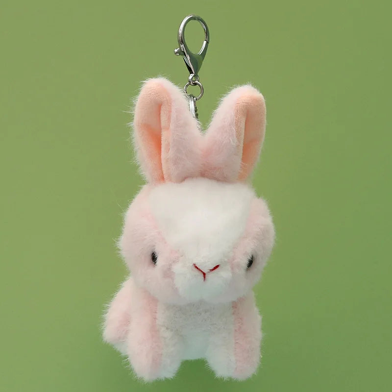Lovely Plush Rabbit & Bear Doll,Coniglio,Key Chain Bag Pendant Stuffed Toys,Baby Kids Hare Birthday Gifts Bunny Rabbits Toy Ring