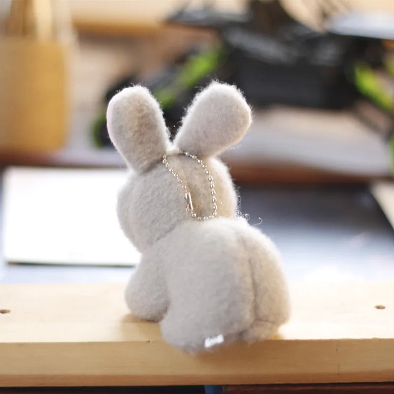 Lovely Plush Rabbit & Bear Doll,Coniglio,Key Chain Bag Pendant Stuffed Toys,Baby Kids Hare Birthday Gifts Bunny Rabbits Toy Ring